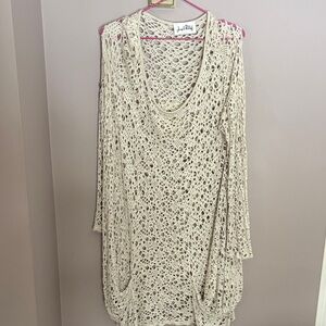 Joseph Ribkoff Cream Crochet Tunic Long Top
